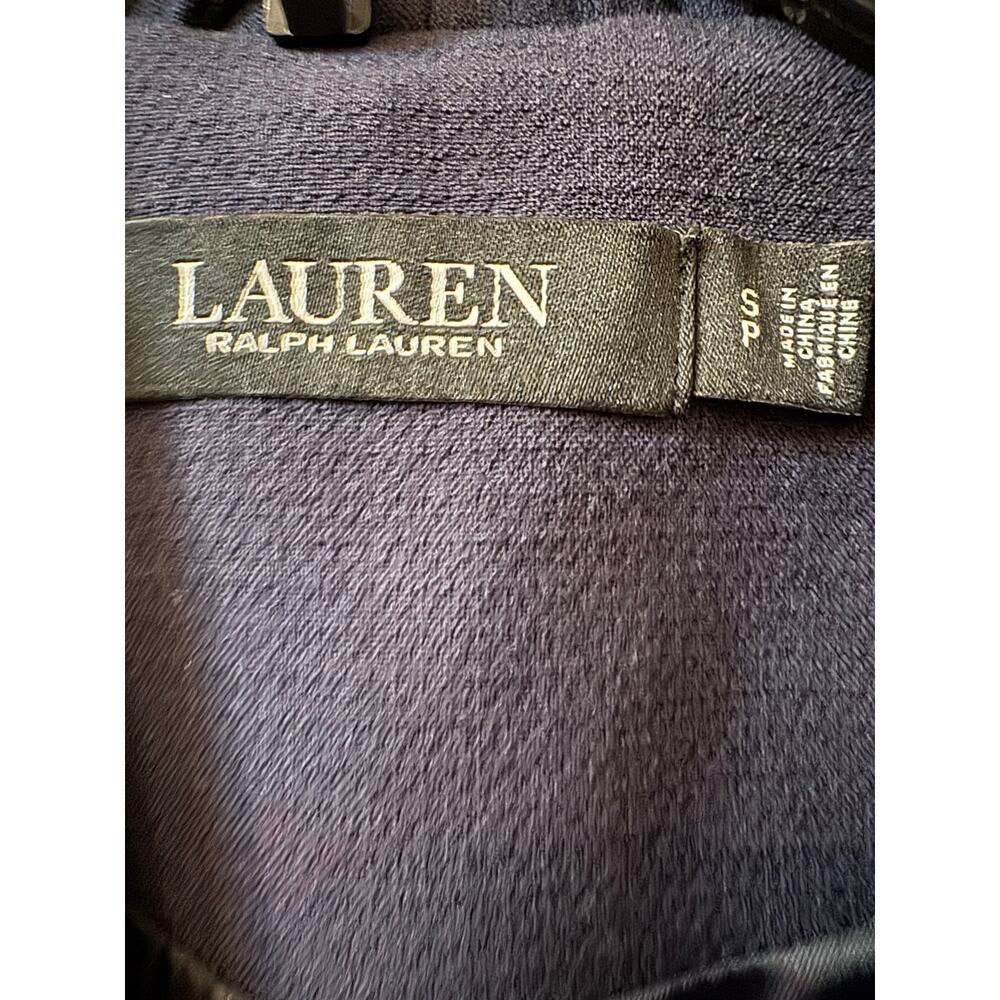 Lauren Ralph Lauren Navy Belted Drape Front Wrap Jacket S (NWOT) - Picture 7 of 7